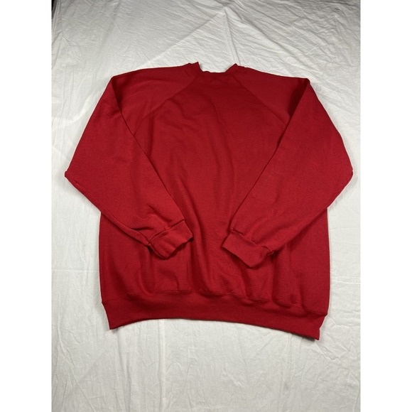 VTG 90s Tultex Maximum Sweats Adult Size 3XLT Pullover Raglan Sweatshirt Red - Picture 1 of 7